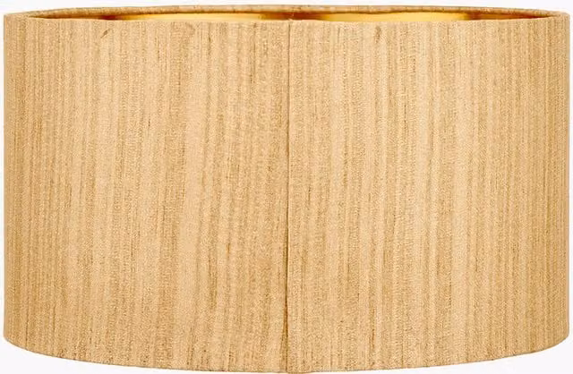 Pacific Lifestyle Slubbed Faux Silk Cylinder Lampshade in Gold and Yellow, Diameter: 45 cm