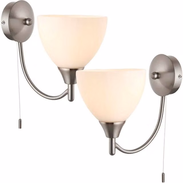 Loops 2 Pack Dimmable LED Wall Light in Chrome with Transparent Glass Shade