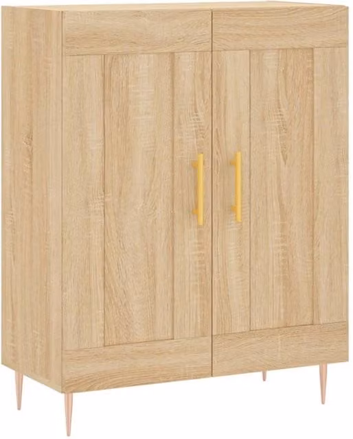Berkfield Home Sonoma Oak Sideboard in Beige, W/D/H: 69.5 x 34 x 90 cm