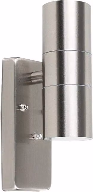 EONLION Stainless Steel UpDown Wall Light Fitting in Silver with Dusk Sensor for Garden and Terrace – 1