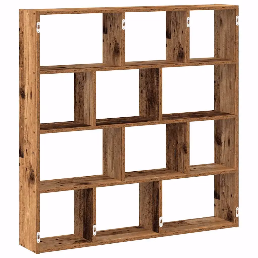 Berkfield Home Wall Mounted 12 Compartment Cube Shelf in Brown Old Wood Finish – 2