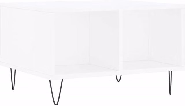 Berkfield Home Modern White Coffee Table, W/D/H: 60 x 50 x 36.5 cm – 1