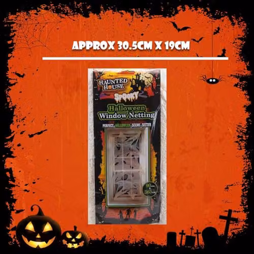 VFM e-Store White Halloween Window Netting Decoration, W: 90 cm, H: 365 cm – 4