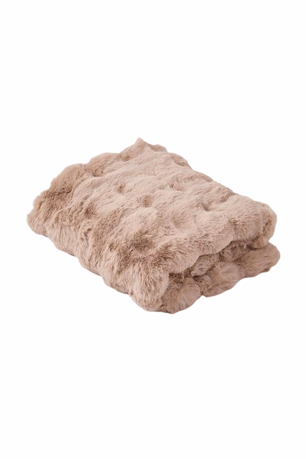 Garden Sanctuary Brown Knitted Faux Fur Throw – 2