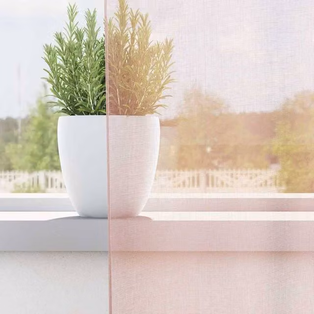 Berkfield Home Voile Fabric Panel Curtains with Tabs, Light Pink, W: 140 cm, H: 175 cm, 2 Pack