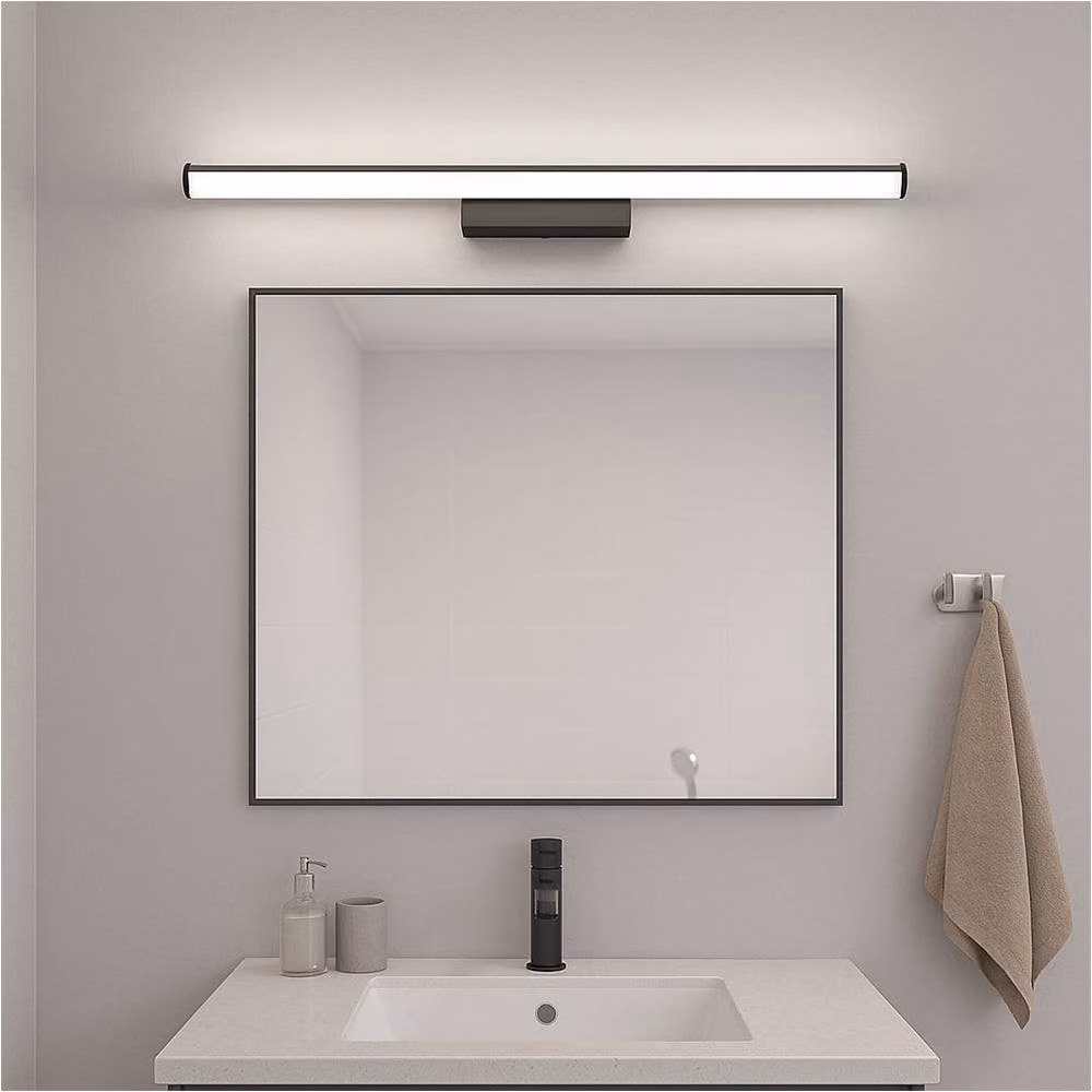 Loops 2 Pack Black LED Mirror Wall Lights for Modern Bathroom Decor, 78 cm – 2