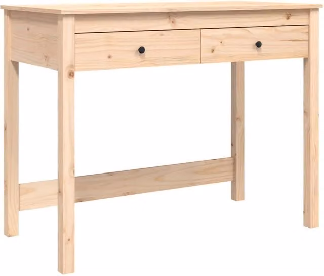 Berkfield Home Rustic Solid Pine Computer Desk in Brown, W/D/H: 100 x 50 x 78 cm – 1