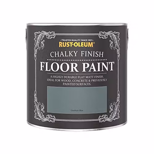 Rust-Oleum Scratch-Proof Water-Based Floor Paint in Matt Finish, Gresham Blue, 2.5L – 3