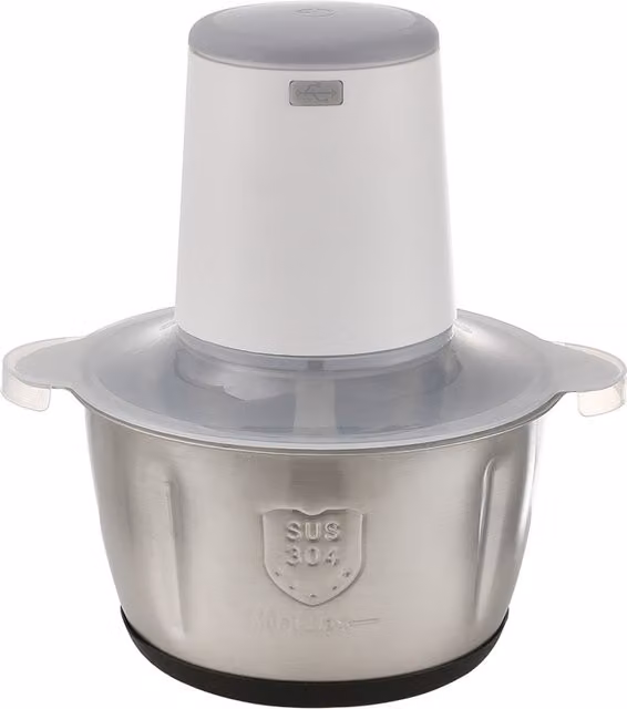 Livingandhome Electric Wireless Stainless Steel Kitchen Meat Mincer, 2L, White