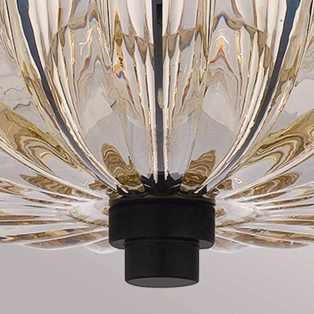 Quoizel Art Deco Ceiling Light in Amber and Brown Mottled Glass with 4x E14 Sockets – 3