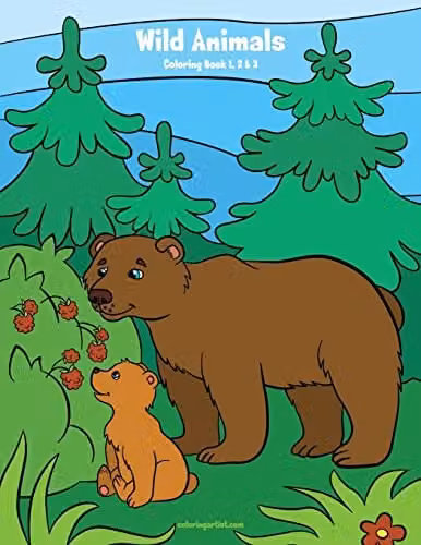 Wild Animals Colouring Book 1, 2 & 3 by Createspace, Multicolour