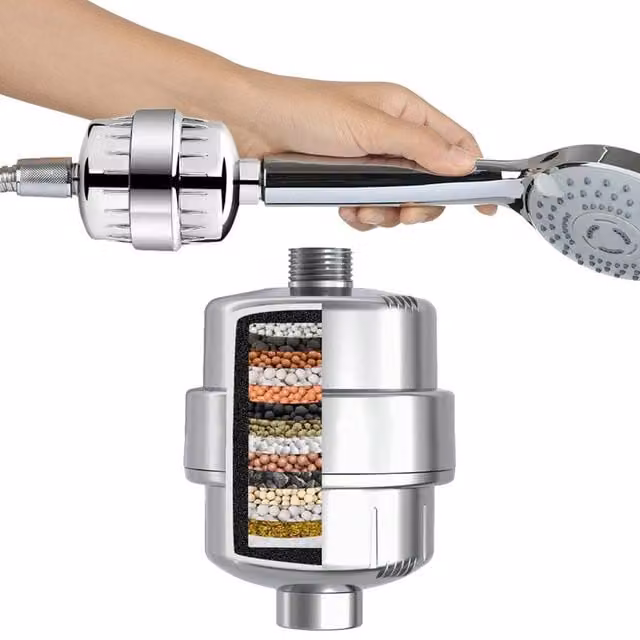 VOGREX Shower Filter Water Softener and Hard Water Purifier in Silver – 1