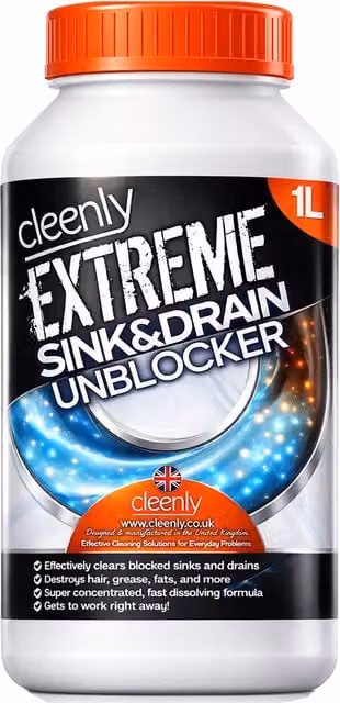 Cleenly Extreme Sink and Drain Cleaner and Unblocker Liquid, Orange