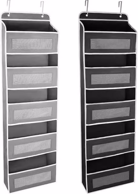 NESTLUNE Black 5 Pocket Over the Door Hanging Organiser, Height: 100 cm – 1