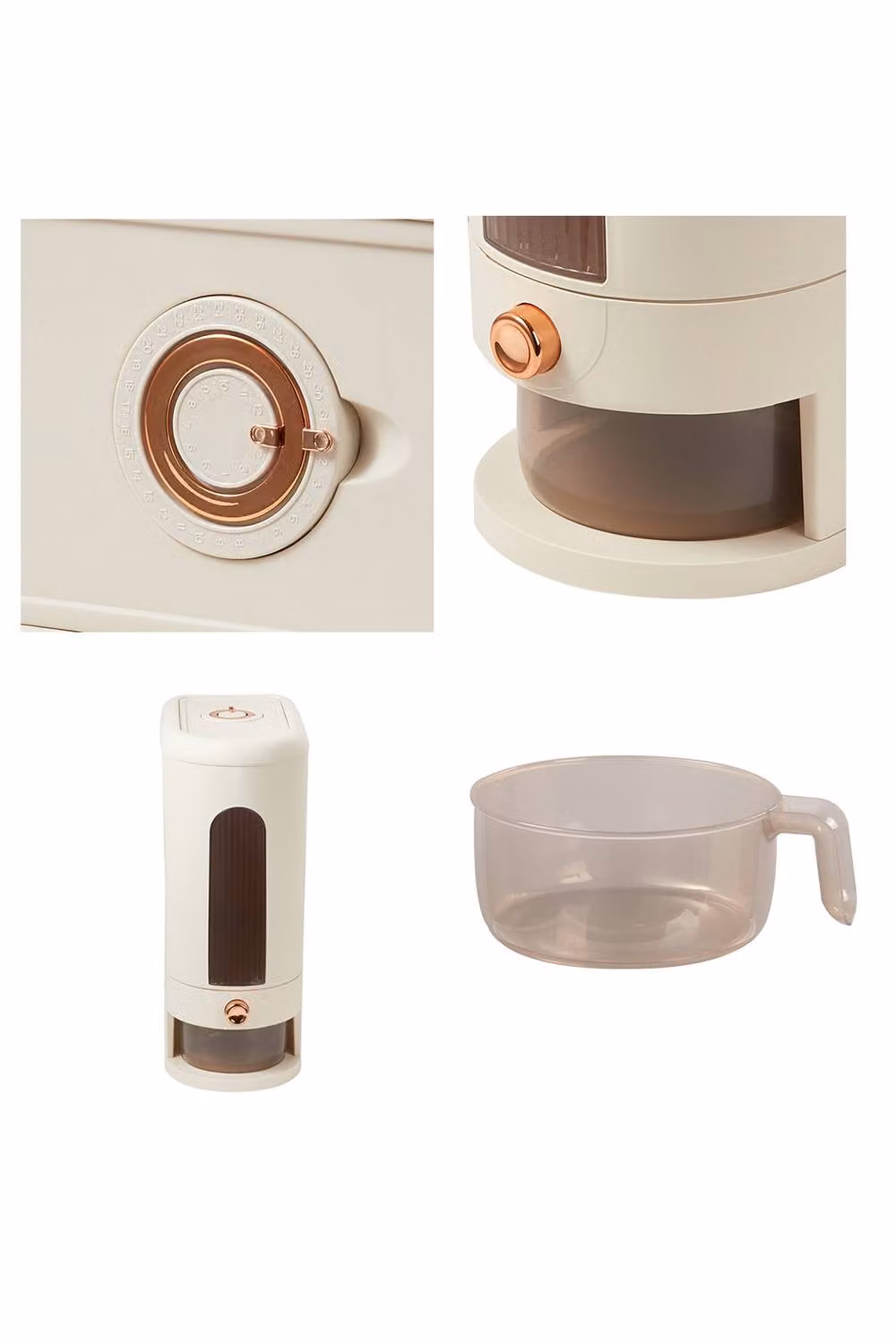 ExtraStar Airtight Rice Dispenser and Storage Container with Measuring Cup, 10kg, Light Beige – 3