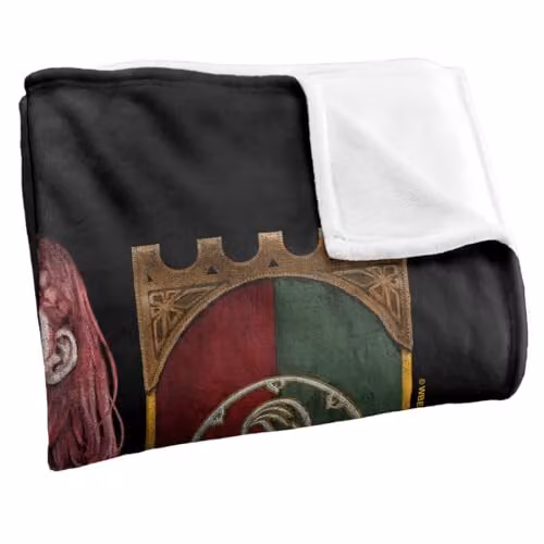 LOGOVISION Lord of the Rings War of the Rohirrim Hera Shieldmaiden of Rohan Homage Super Soft Fleece Throw Blanket, Multicolour, W: 91 cm, D: 147 cm – 2