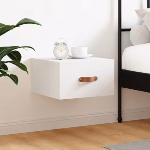 vidaXL Wall-mounted Bedside Cabinet White W/D/H: 35 x 35 x 20 cm – 2