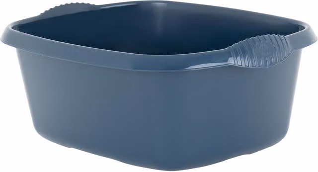 Wham Essentials Large Rectangular Navy Blue Plastic Washing Up Bowl, Width: 39 cm