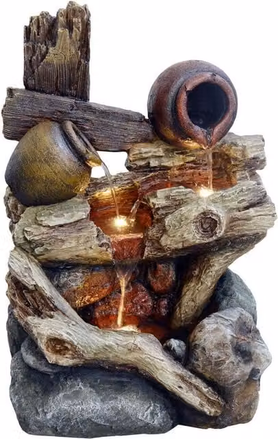 Westbury Garden Products Tranquility Antique Grey Pouring Jugs Mains Powered Cascade Water Feature – 1