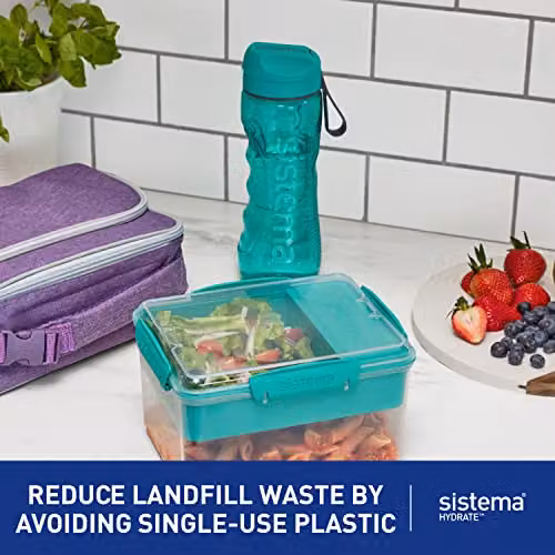 Sistema Hydrate Tritan Active Sports Water Bottle, 800 ml, Multicolour, Leakproof and BPA-Free – 2