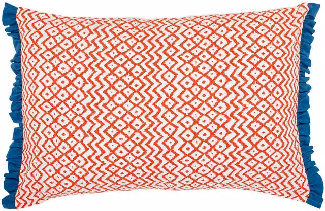 Sanderson Emperor Peony Floral Rectangular Cushion in Green and Apricot, W: 60 cm, H: 40 cm – 2