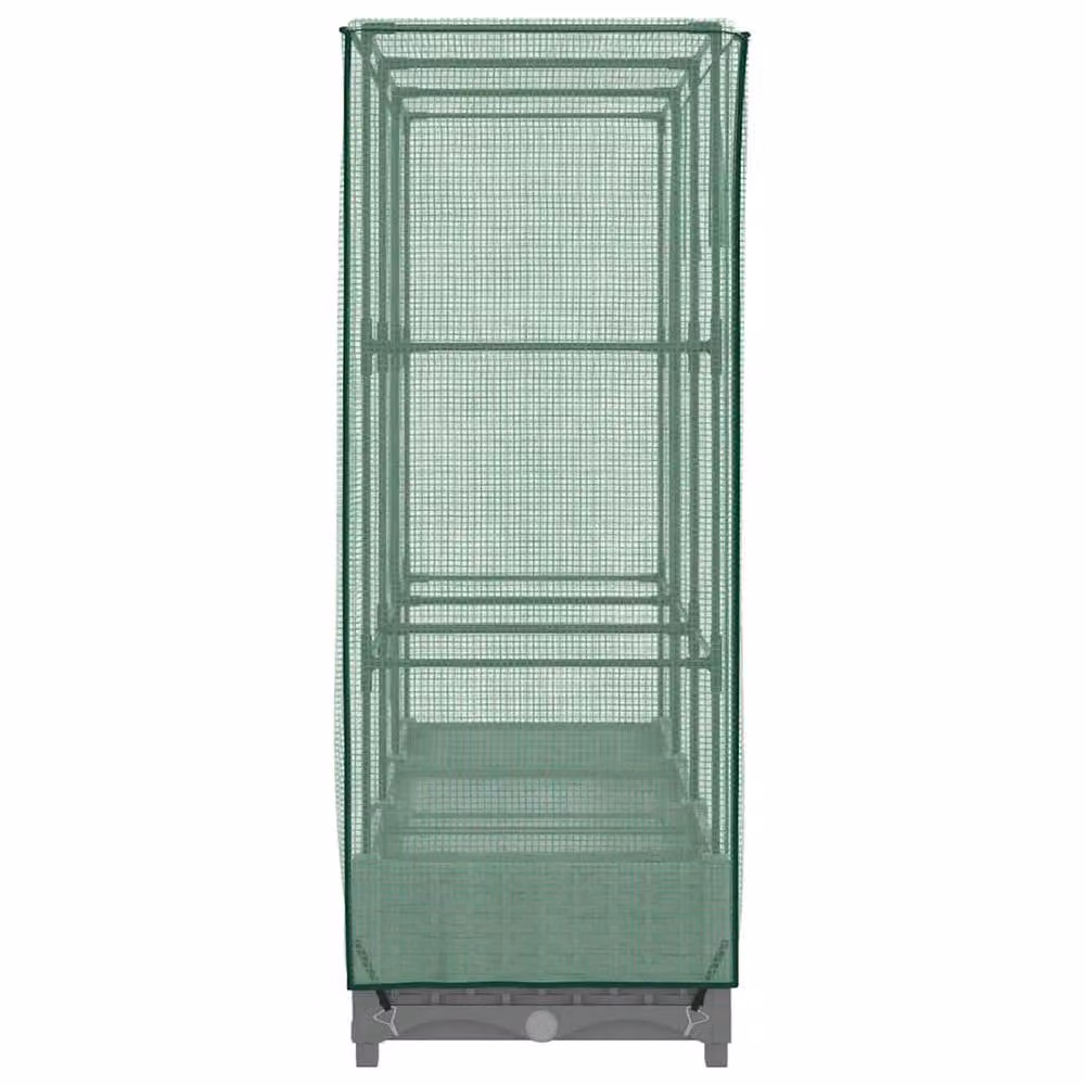 Berkfield Home Raised Bed with Greenhouse Cover in Light Grey, W/D/H: 120 x 40 x 123 cm – 3