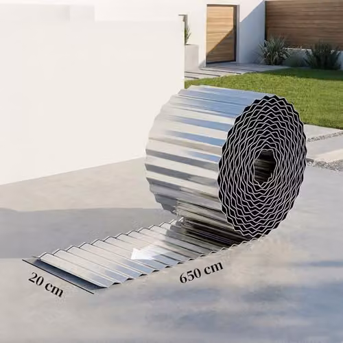 Outsunny Silver Galvanised Steel Metal Garden Edging Border – 7