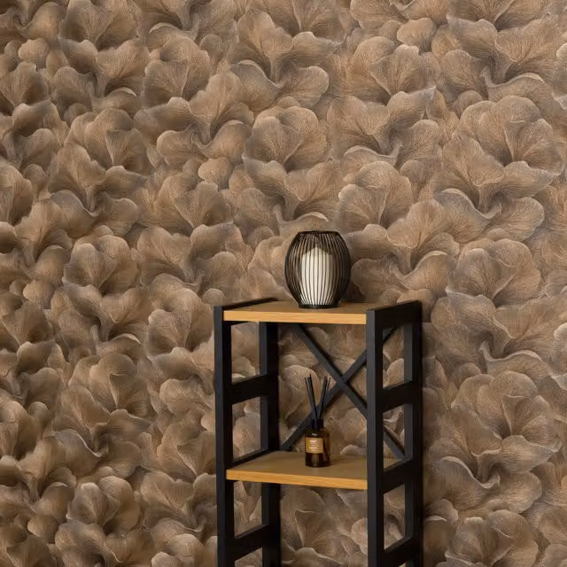Erismann Floral Glow Brown Botanical Modern Vinyl Wallpaper Roll