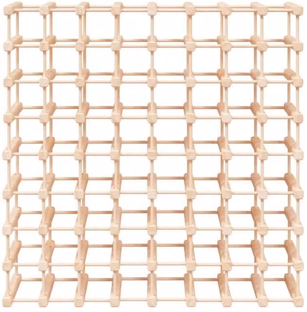 Berkfield Home Beautiful Wine Rack for 72 Bottles, Solid Pine Wood in Light Brown, W/D/H: 90.5 x 23 x 90.5 cm – 1