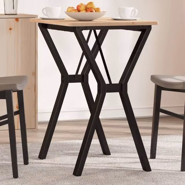Berkfield Home Durable Y-Frame Dining Table Legs in Black Steel, W/D/H: 60 x 40 x 73 cm – 1