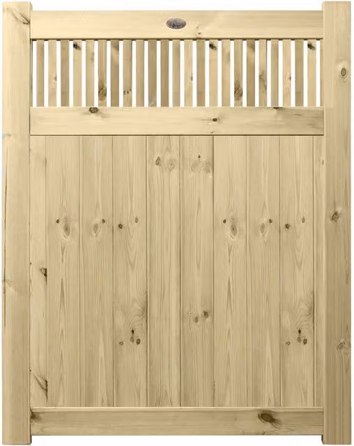 Premier Garden Supplies URBAN Interlocked Tongue Groove Pressure Treated Garden Gate with Tuscany Trellis Top, W/H: 120 x 150 cm