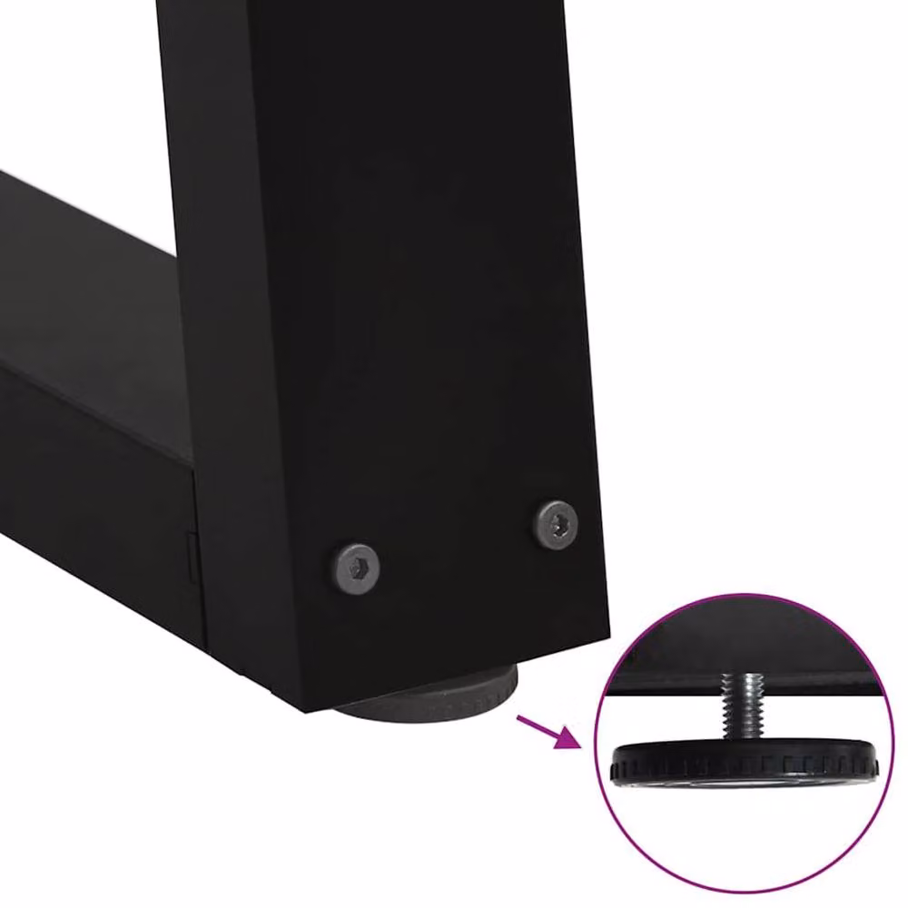 Berkfield Home Modern V-Shape Dining Table Legs, 2 Pieces, Black Steel, W: 50 cm, H: 42-43.3 cm – 5