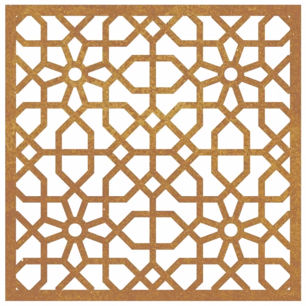 Berkfield Home Garden Moorish Geometric Wall Decoration, Brown Corten Steel, W: 55 cm, H: 55 cm – 3