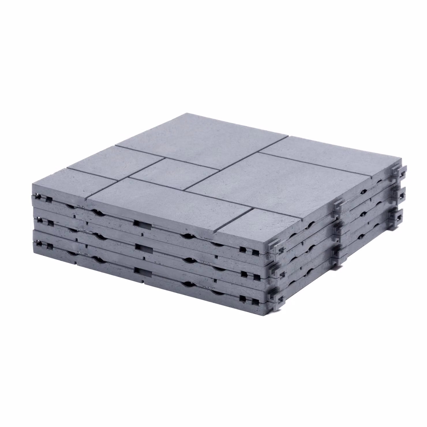 Nicoman Pack of 40 Cosmopolitan Interlocking Mosaic Garden Patio Deck Tiles, Light Grey – 3