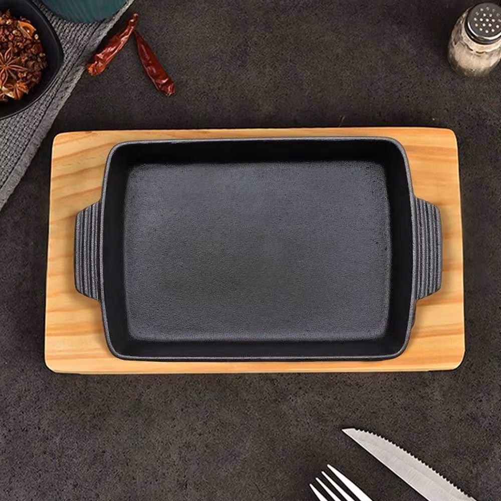Kelvenix Pre-Seasoned Deep Rectangular Cast Iron Roasting Pan in Black – 3