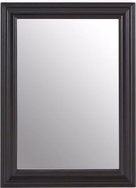 Orsina Henley Rectangular Wooden Frame Wall Mirror in Black – 1