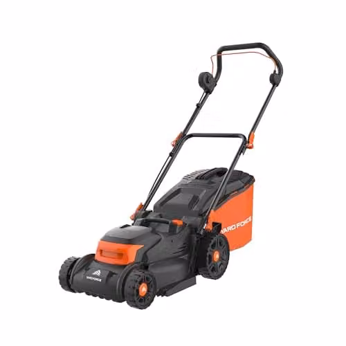 Yard Force EM N37B Electric Lawnmower, 1600W, 37cm Steel Blade, Black and Orange