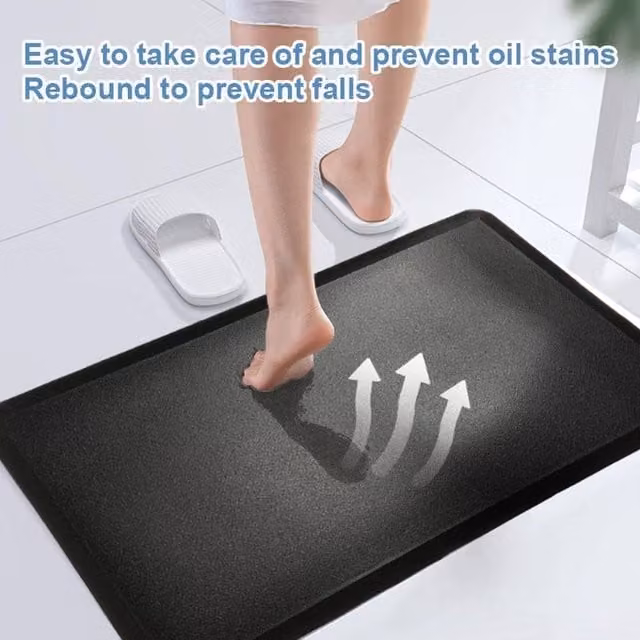 EONLION Anti Fatigue Mat Standing Desk Rug in Black, W: 100 cm x D: 110 cm – 1
