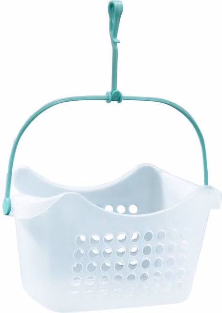 JVL Plastic Peg Basket with 72 Prism Soft Touch Leaf Design Pegs in Transparent