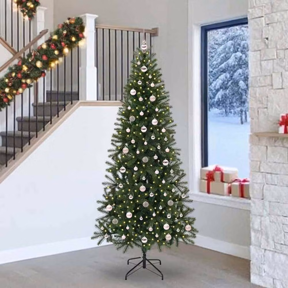 Berkfield Home Elegant Green Artificial Christmas Tree with 300 LEDs, Height: 240 cm – 2