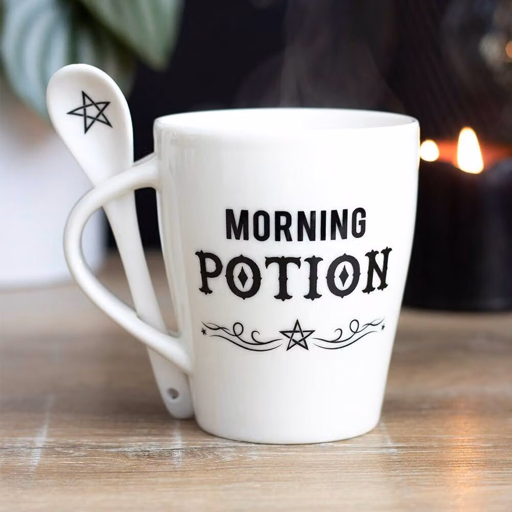 Something Different Morning Potion Ceramic Mug Set in White – 3