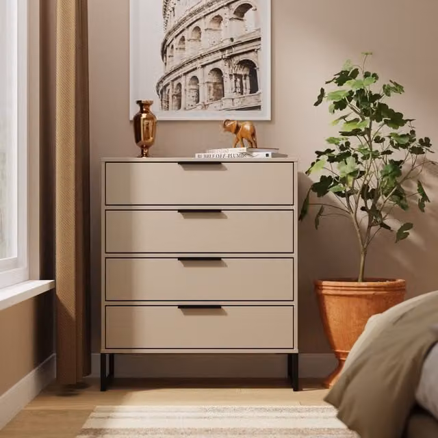Ready Assembled 2 U Tamworth 4 Drawer Chest in Light Brown – 1