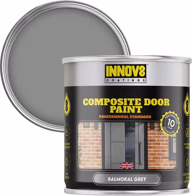 Innov8 Coatings Grey Composite Door Paint with Satin Finish, 0.75 l
