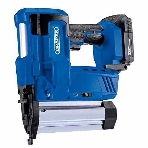 Draper D20 Cordless Brad Nailer and Stapler Gun in Blue with 2Ah Battery and Charger Included