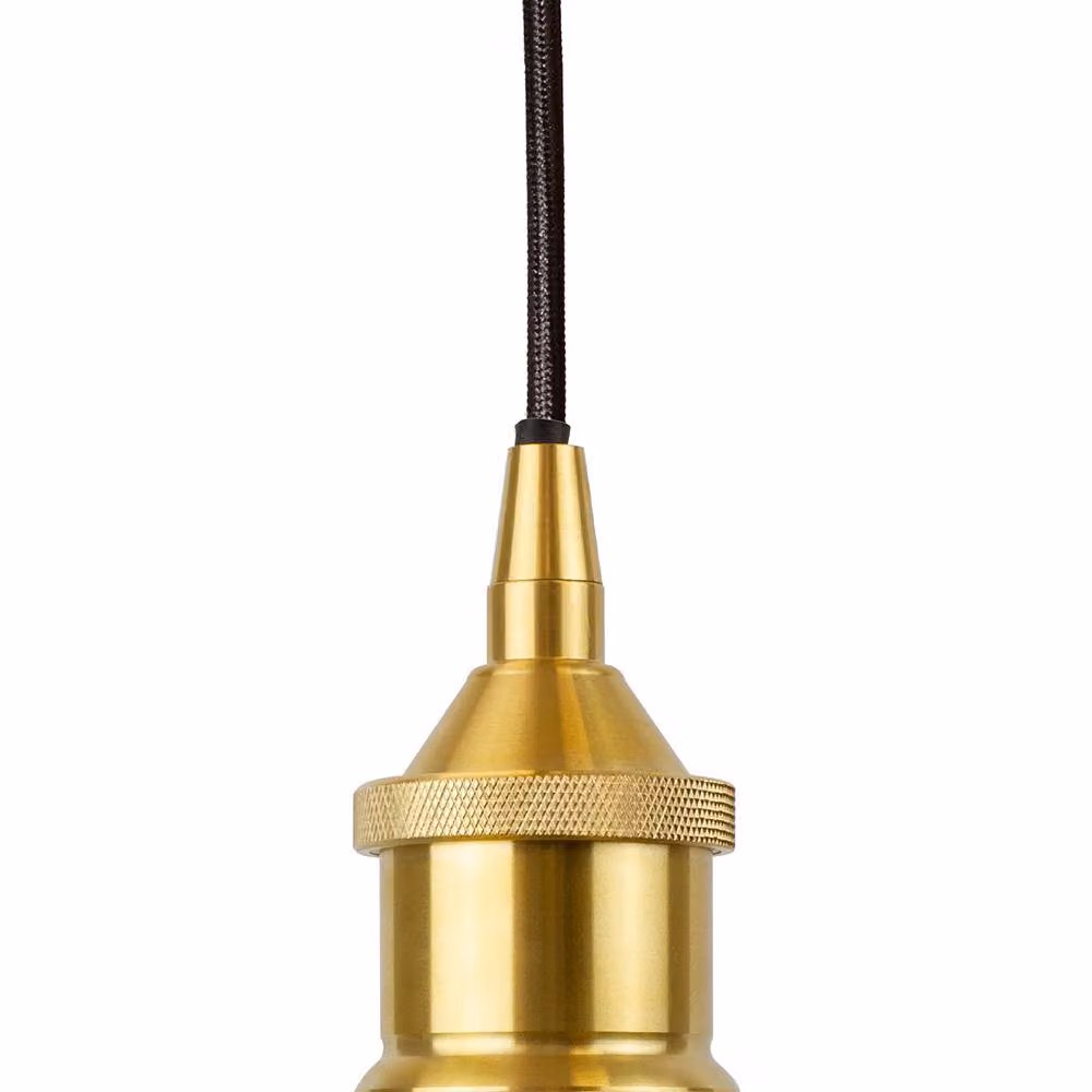 SE Home Worcester Pendant Light in Slate Grey and Polished Brass with Black Dome Detail – 2