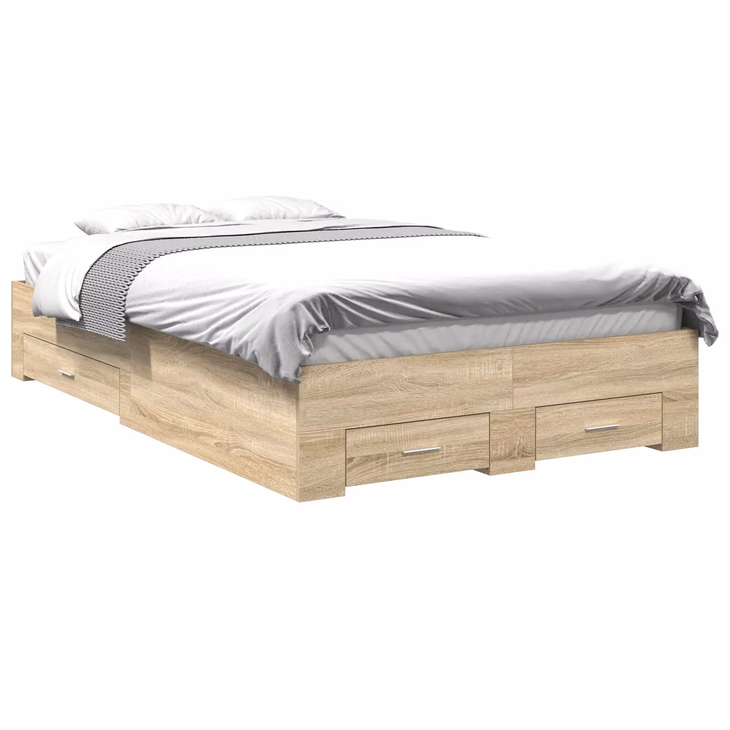 Berkfield Home Double Bed Frame with Drawers in Beige Engineered Wood – 2