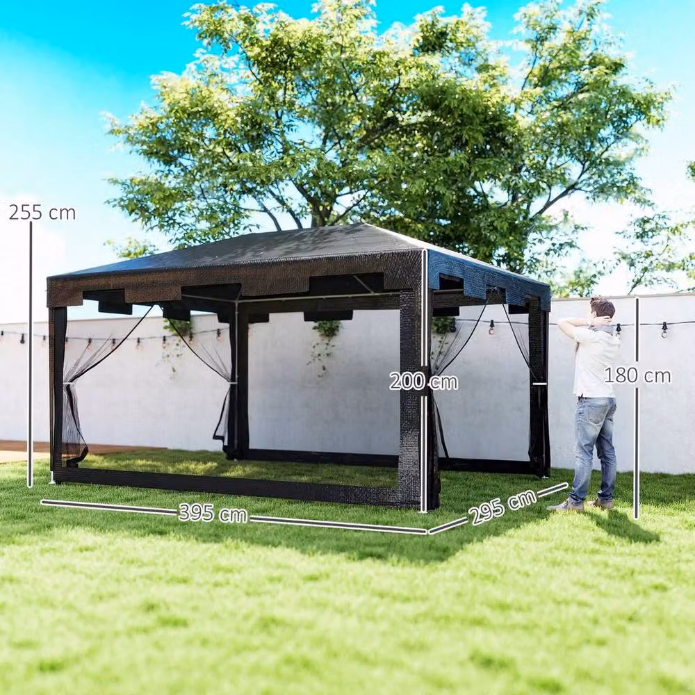 NESTLUNE Waterproof Garden Gazebo Party Tent in Black – 2