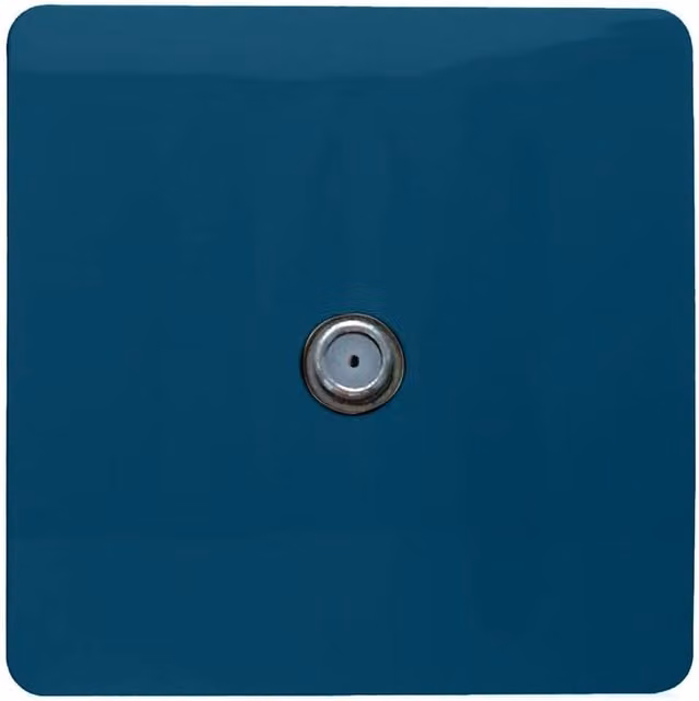 Trendi Switch 1 Gang Flush Satellite Television Socket in Midnight Blue