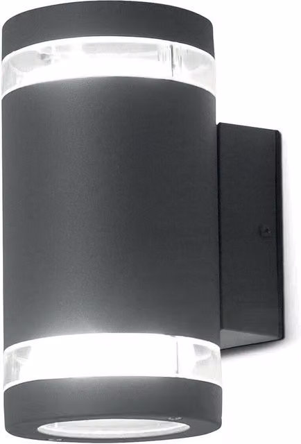 Loops Grey Aluminium Outdoor IP44 LED Twin Wall Light with GX53 9W Bulb