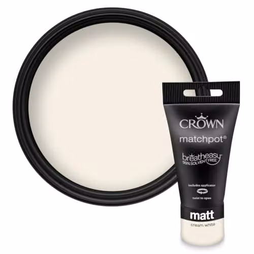 Crown Walls & Ceilings Matt Paint Tester Pot, Light Cream, 40ml – 1